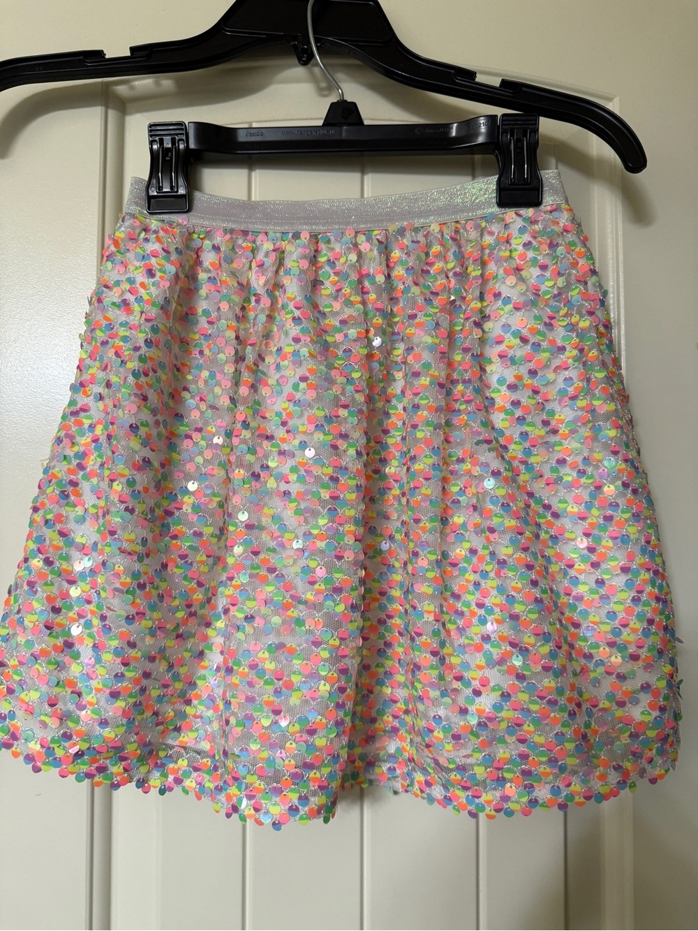 Cat & Jack Girls White Skirt with Multicolor Sequins